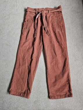 Sundance Emily Cropped Ankle Coral Corduroy Pants- P2